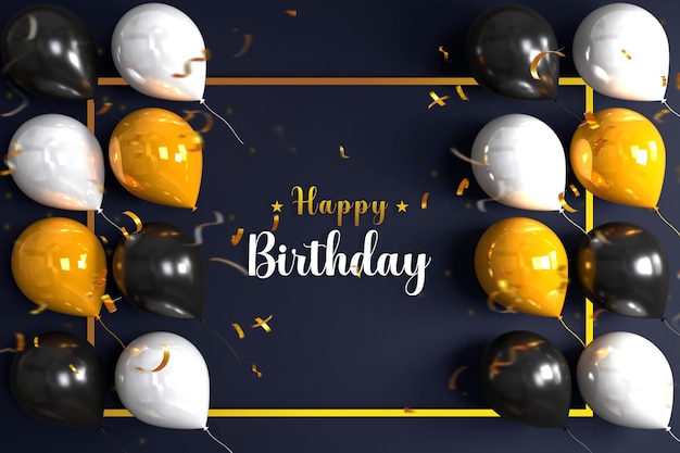 joyeux anniversaire célébration fond de bannière avec ballon