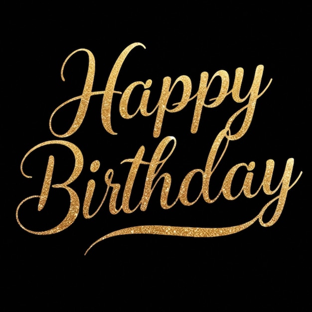 Joyeux anniversaire élégant en doré sur noir