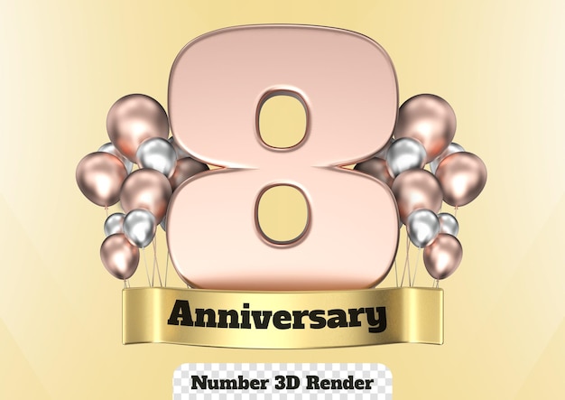 Joyeux Anniversaire Nombre D'années Or Rendre En 3d