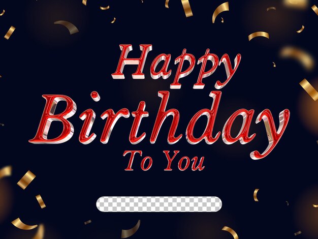 Joyeux anniversaire texte Styles de rendu 3D