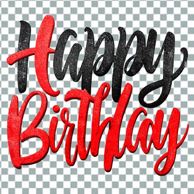 PSD joyeux anniversaire typographie ou calligraphie lettres avec des ballons