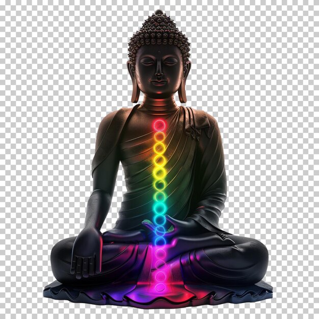 PSD joyeux bouddha purnima statue d'or de bouddha fête du jour de vesak isolée sur un fond transparent