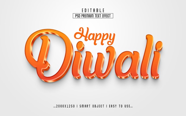 Joyeux Diwali 3d Effet De Texte Modifiable Psd Avec Fond Premium