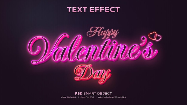 Joyeux Effet De Texte Psd Saint Valentin Avec Une Couleur Brillante