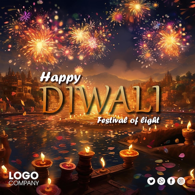 Joyeux festival de Diwali sur fond clair