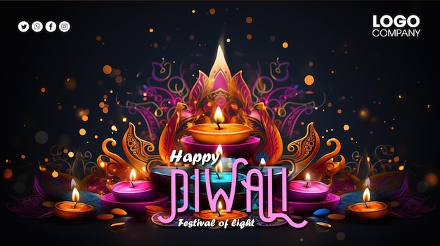 Joyeux festival de Diwali sur fond clair