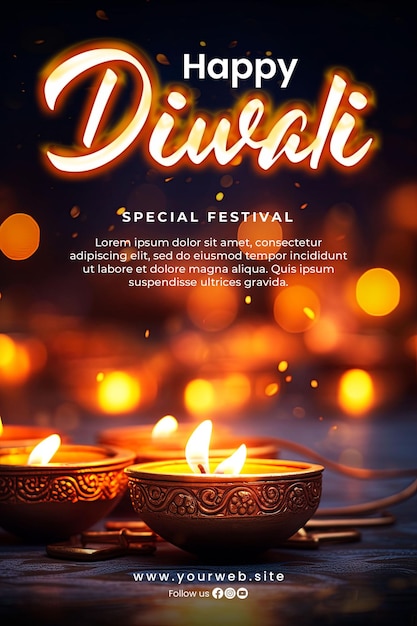 Joyeux fond de diwali et affiche de diwali