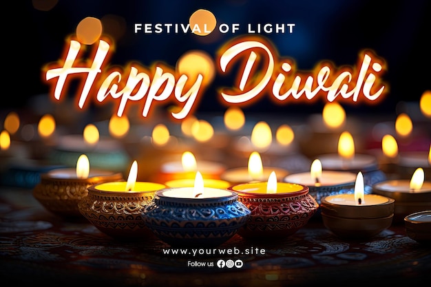 Joyeux Fond De Diwali Et Bannière De Diwali