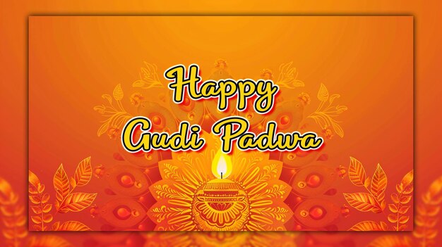 PSD joyeux gudi padwa maharastra jour de la nouvelle année joyeux ugadi culture indienne pour le poste sur les médias sociaux