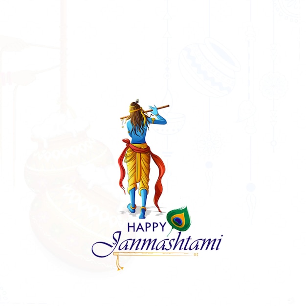 joyeux Janmashtami affiche numérique