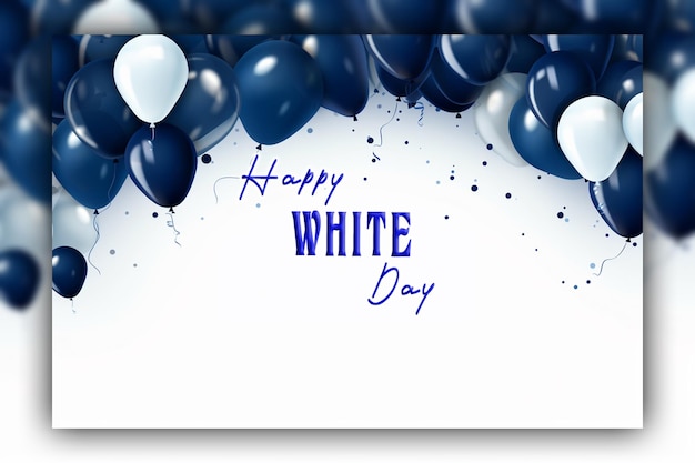 PSD joyeux jour blanc cœurs blancs fond bleu pour le design des médias sociaux