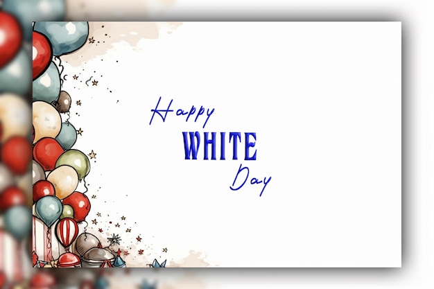 PSD joyeux jour blanc cœurs blancs fond bleu pour le design des médias sociaux