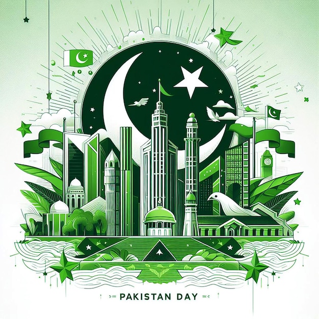 PSD joyeux jour du pakistan