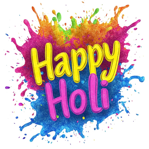 Joyeux jour de l'Holi à l'arrière-plan transparent