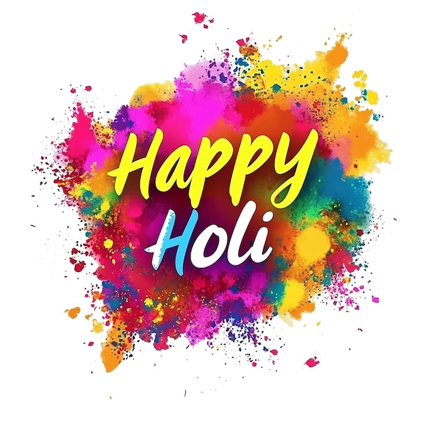 Joyeux jour de l'Holi à l'arrière-plan transparent