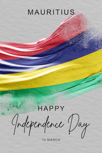 PSD joyeux jour de l'indépendance de l'île maurice