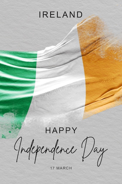 PSD joyeux jour de l'indépendance de l'irlande