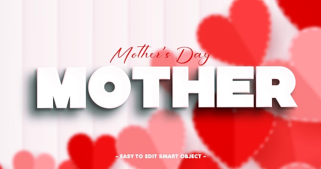 Joyeux jour de la mère effet de texte modifiable