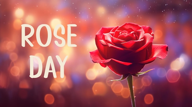 PSD joyeux jour de la rose réaliste avec des roses rouges