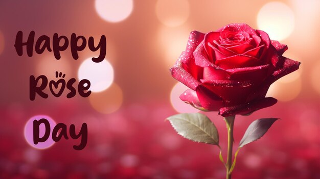 PSD joyeux jour de la rose réaliste avec des roses rouges