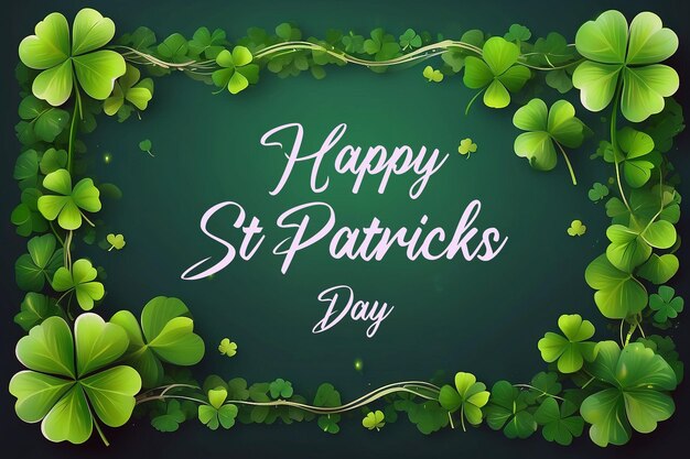 Joyeux Jour De Saint-patrick, Lettres à La Main, Fond De Carte De Vœux