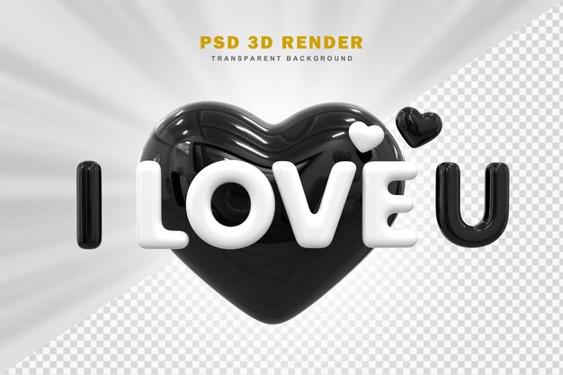 PSD joyeux jour de la saint-valentin avec des cœurs 3d
