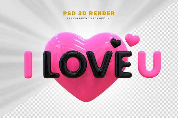 PSD joyeux jour de la saint-valentin avec des cœurs 3d