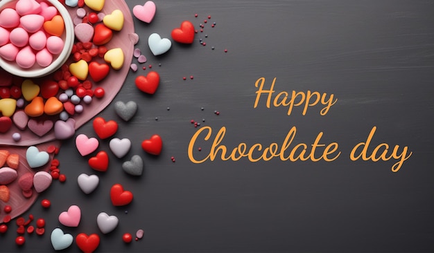 PSD joyeux jour de la saint-valentin et conception de célébration du jour du chocolat