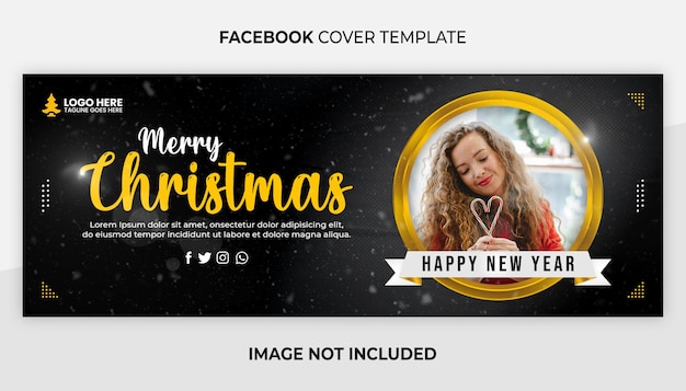 PSD joyeux noël couverture facebook et modèle de bannière web