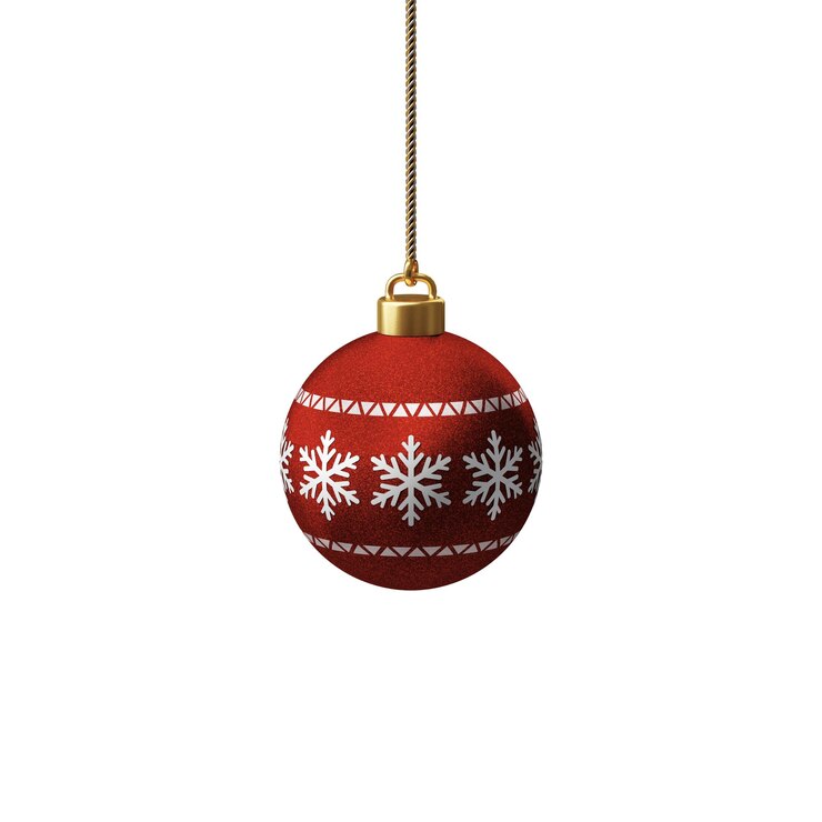 PSD joyeux noël divers ornements pour décorer l'arbre rendu 3d