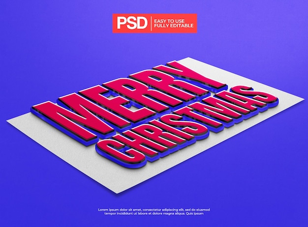 Joyeux Noël Effet De Texte Modifiable 3d