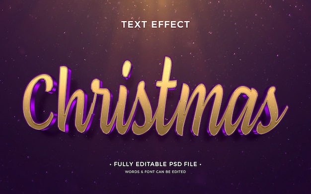 PSD joyeux noël effet de texte or