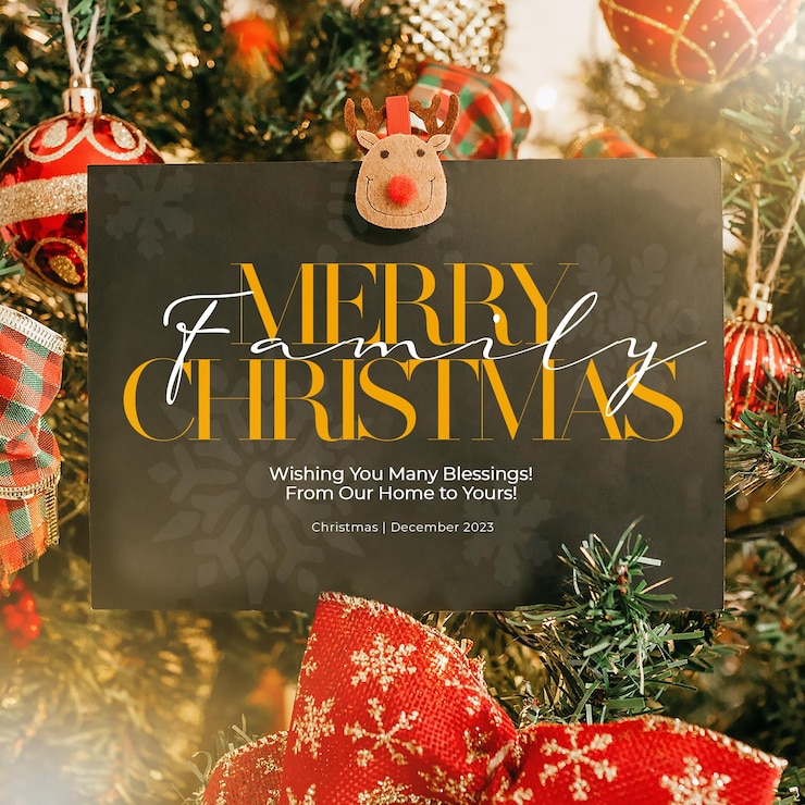 PSD joyeux noël à la famille