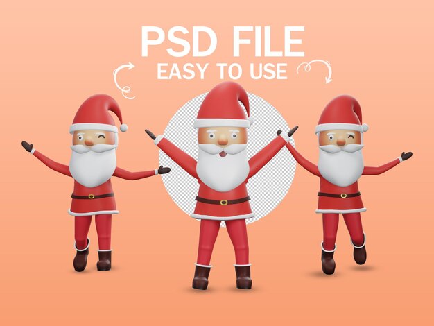 Joyeux noël père noël danse rendu 3d