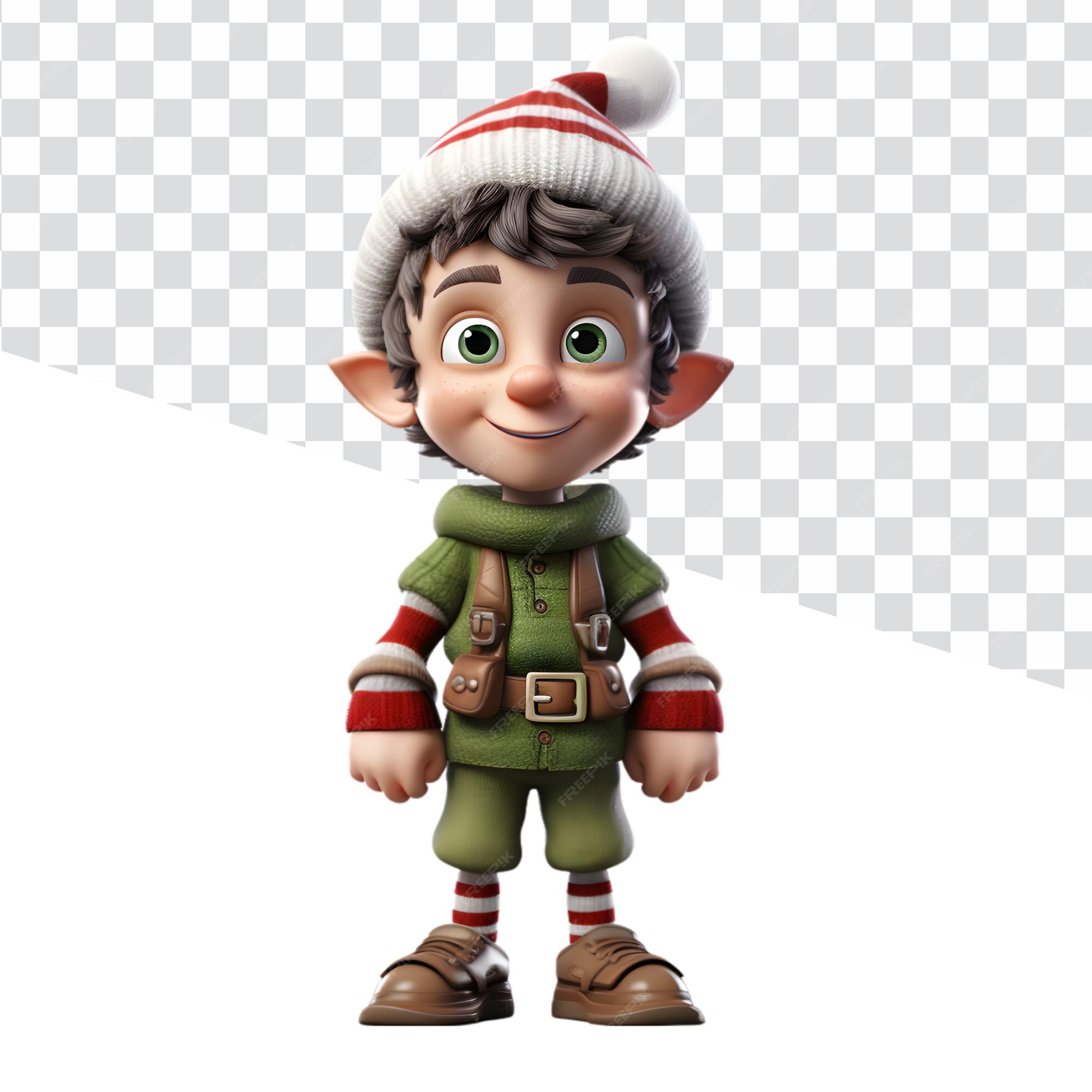 Joyeux Noël avec un personnage de Noël Elf mignon et réaliste en 3D