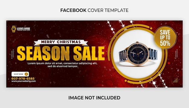 Joyeux Noël vente couverture facebook et modèle de bannière web