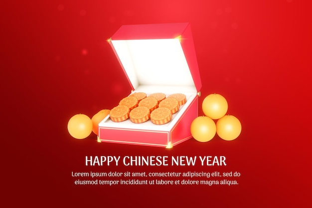 PSD joyeux nouvel an chinois entrave l'ornement 3d