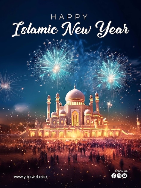 Joyeux Nouvel An Islamique Affiche 1 Muharram 1445 Hijriyah