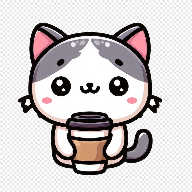 PSD joyful feline friend png sticker