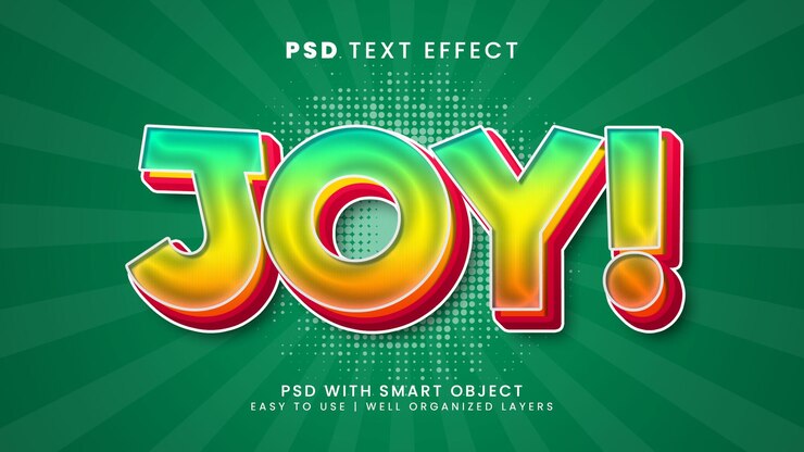 PSD joyful text effect