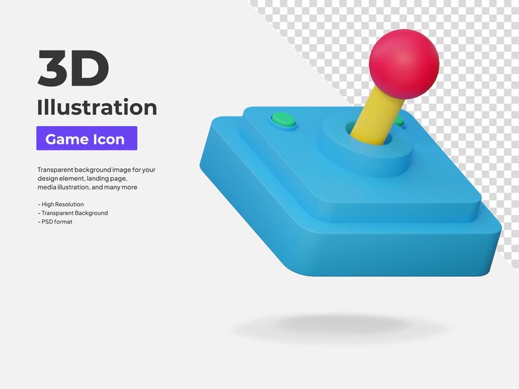 PSD joystick controlador juego icono 3d ilustración