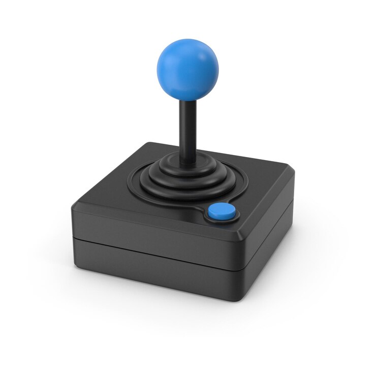PSD joystick de arcade clássico com top de bola azul