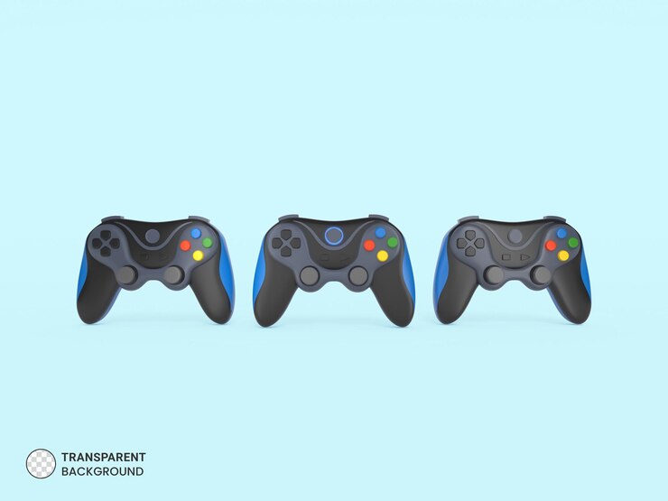 PSD joystick de controlador de jogo gamepad ícone 3d isolado renderização