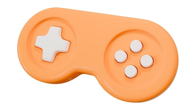 Joystick Minimal Orange 3d Contrôleur De Jeu Pour Le Divertissement Des Jeux Vidéo Illustration De Rendu 3d