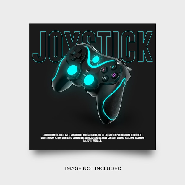 PSD joystick de videojuegos o plantilla de medios sociales gamepad.