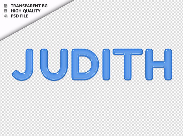 PSD judith tipografía texto vidrio brillante psd transparente