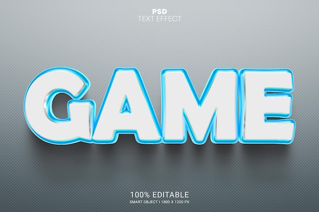 Juego 3D PSD Diseño de efectos de texto editables