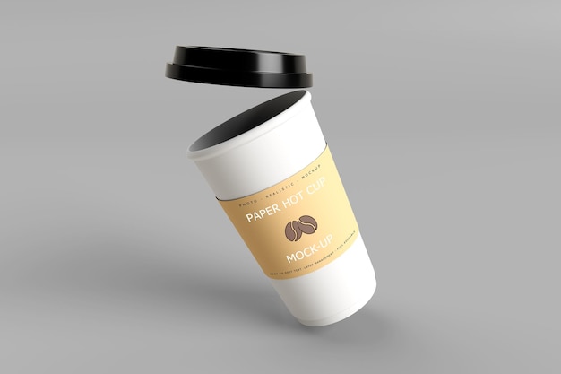 Juego de café de Mock up 3d render para diseño de producto.