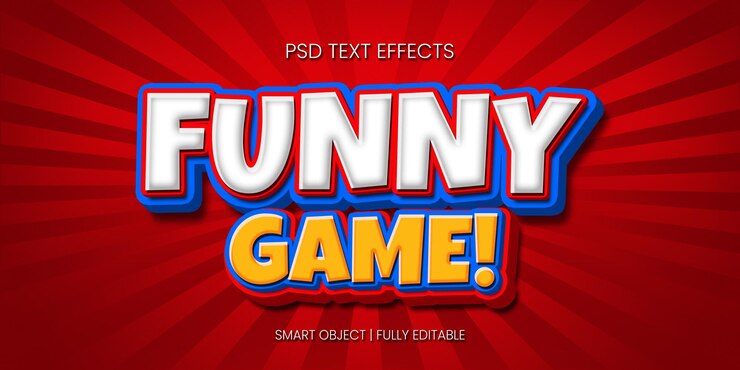 PSD ¡juego divertido! efecto de texto 3d
