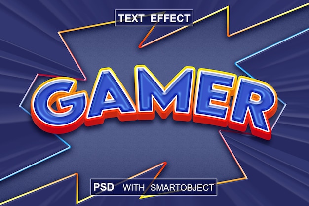 PSD juego de efecto de texto con objeto inteligente psd